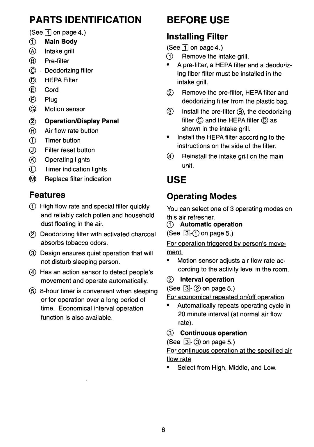 Panasonic EH366 manual 