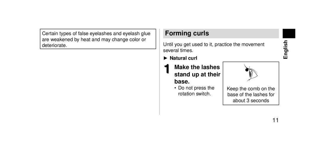 Panasonic EHSE60 operating instructions Forming curls 