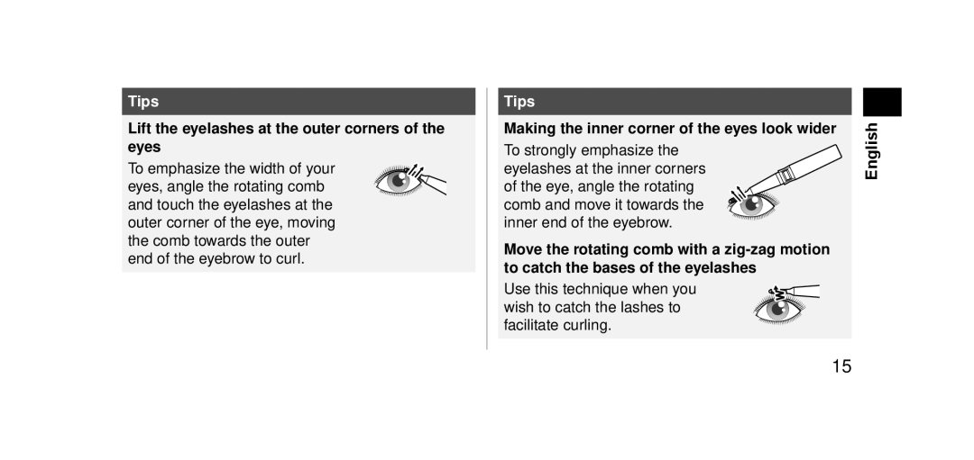 Panasonic EHSE60 operating instructions Tips 