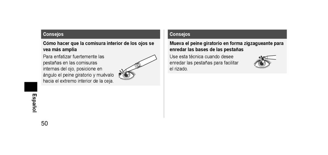 Panasonic EHSE60 operating instructions Consejos 