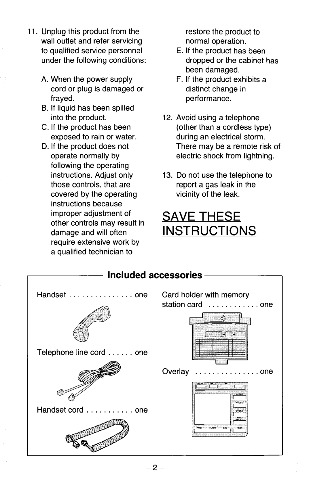 Panasonic electronic modular switching system manual Save These Instructions 