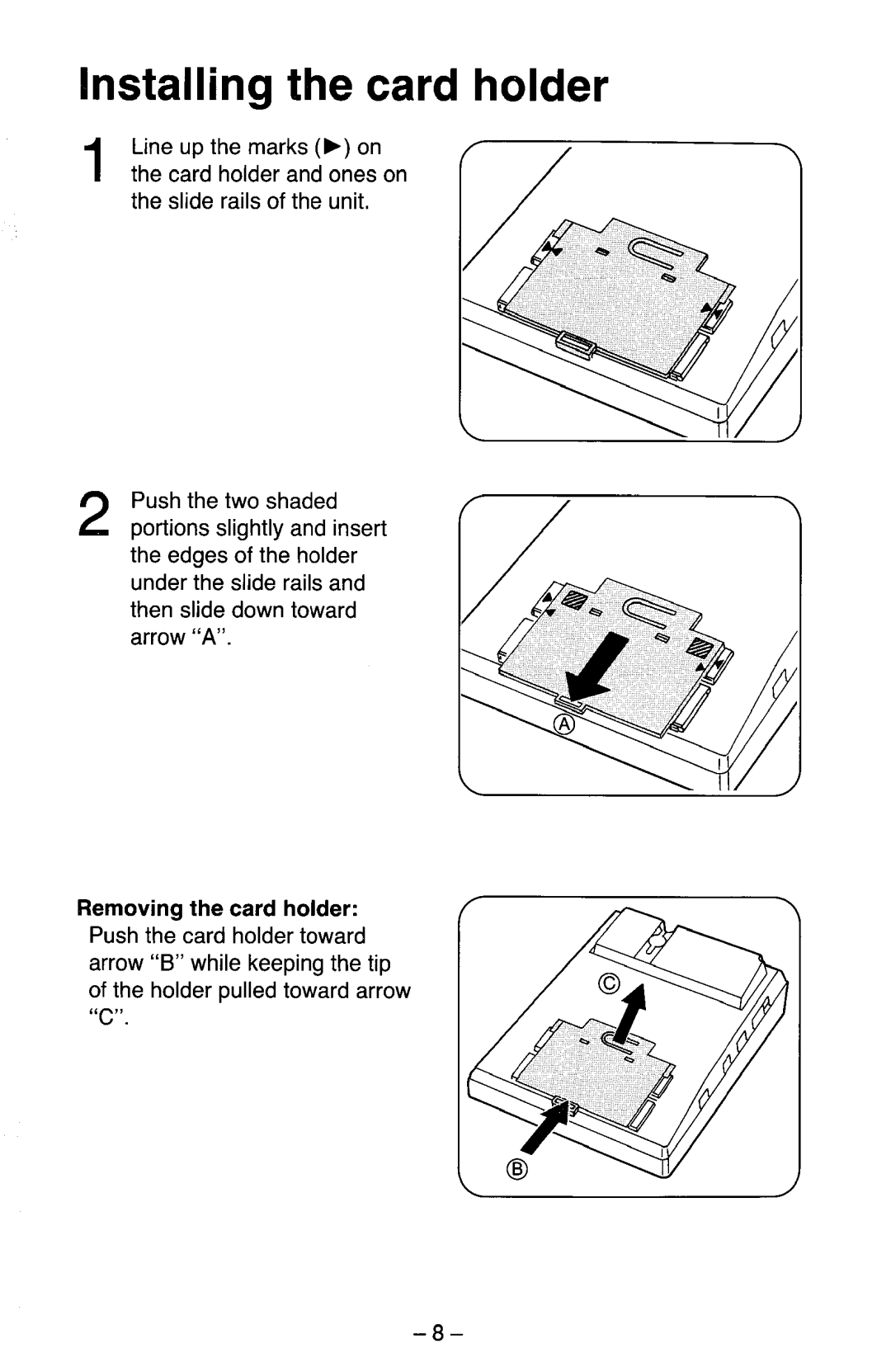 Panasonic electronic modular switching system manual Installing the card holder 