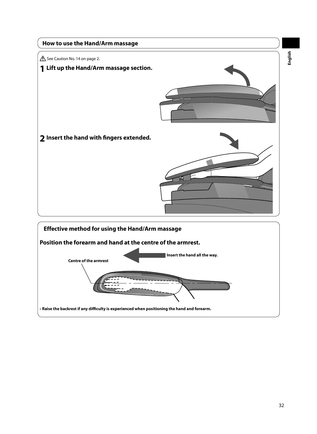 Panasonic EP-MA70 specifications How to use the Hand/Arm massage 