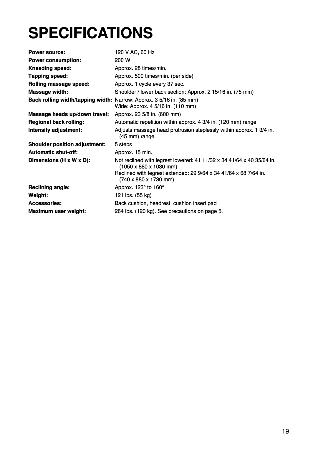 Panasonic EP1015 manuel dutilisation Specifications 