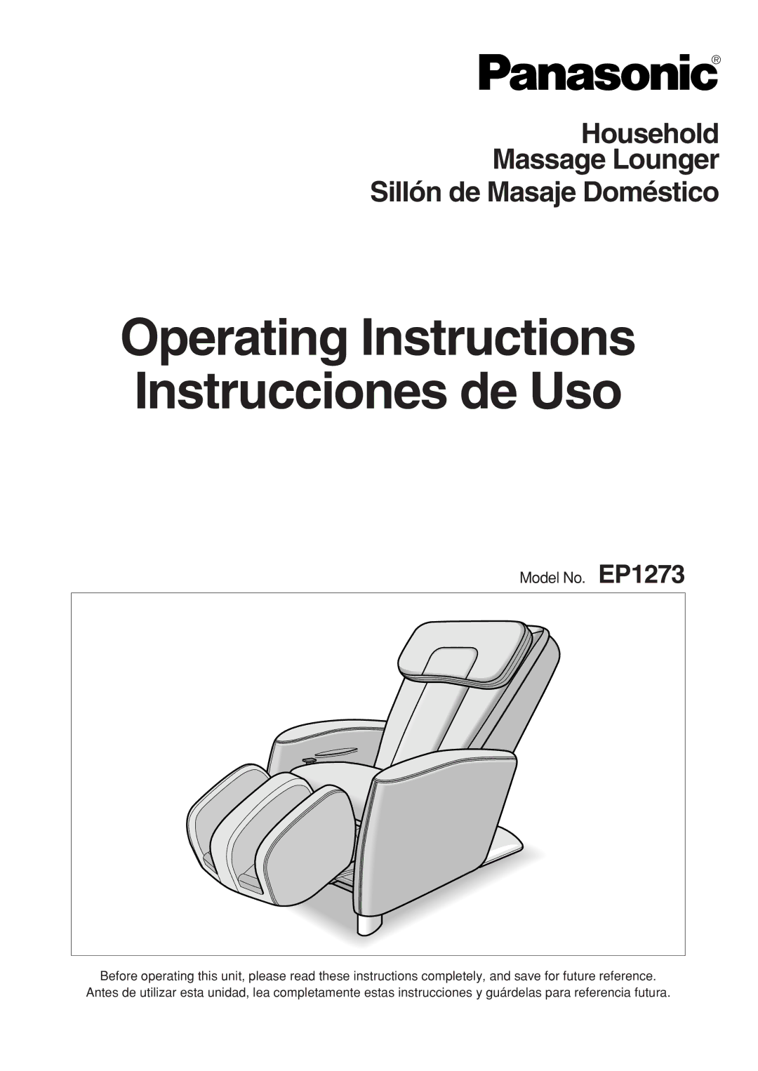 Panasonic EP1273 operating instructions Operating Instructions Instrucciones de Uso 