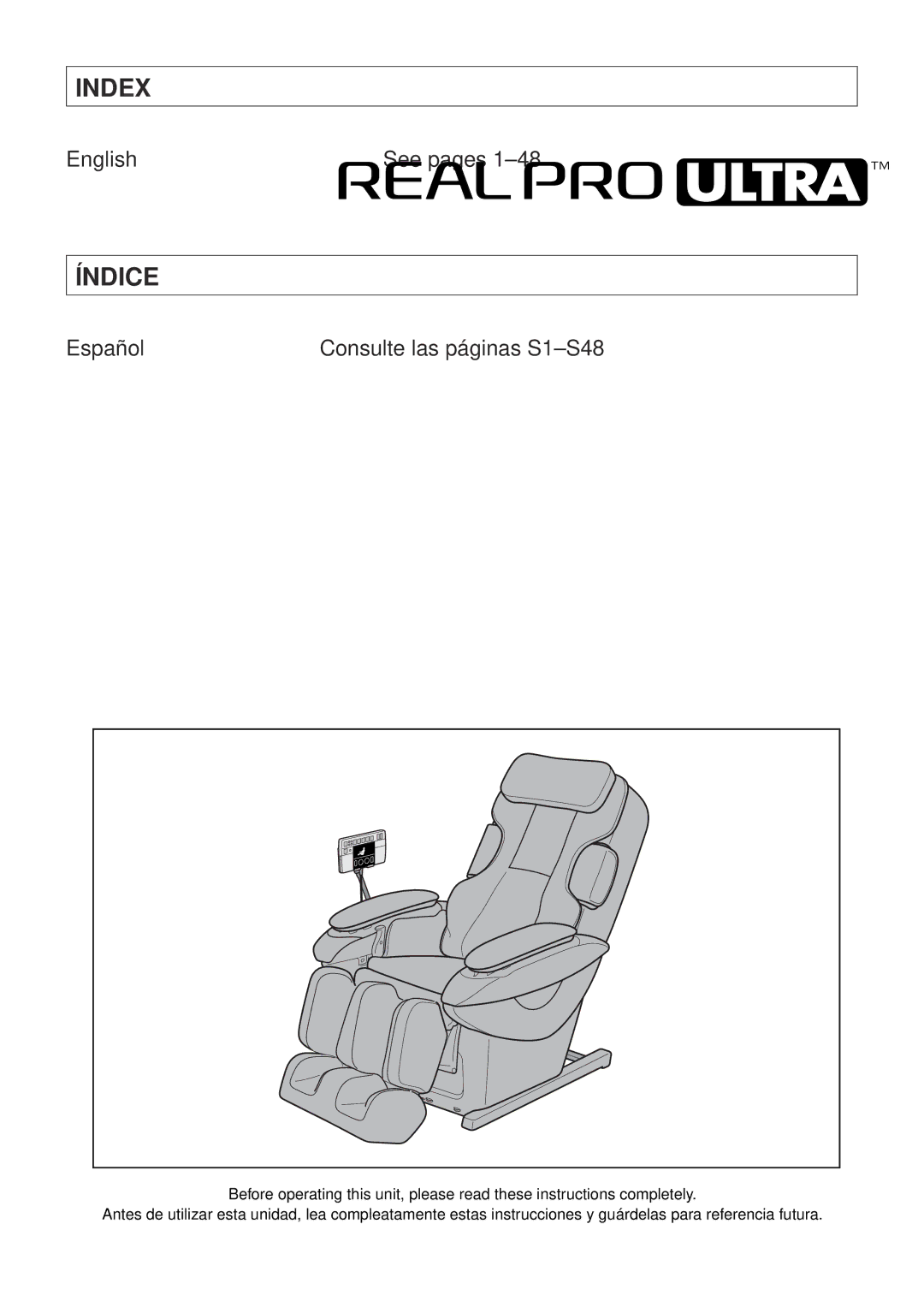 Panasonic EP30007 operating instructions Index 