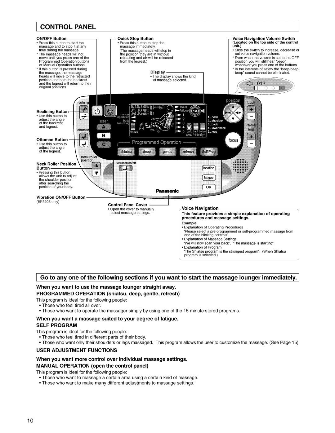 Panasonic EP3203 manual 