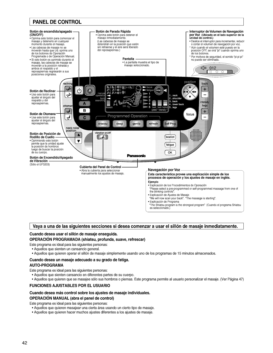 Panasonic EP3203 manual 