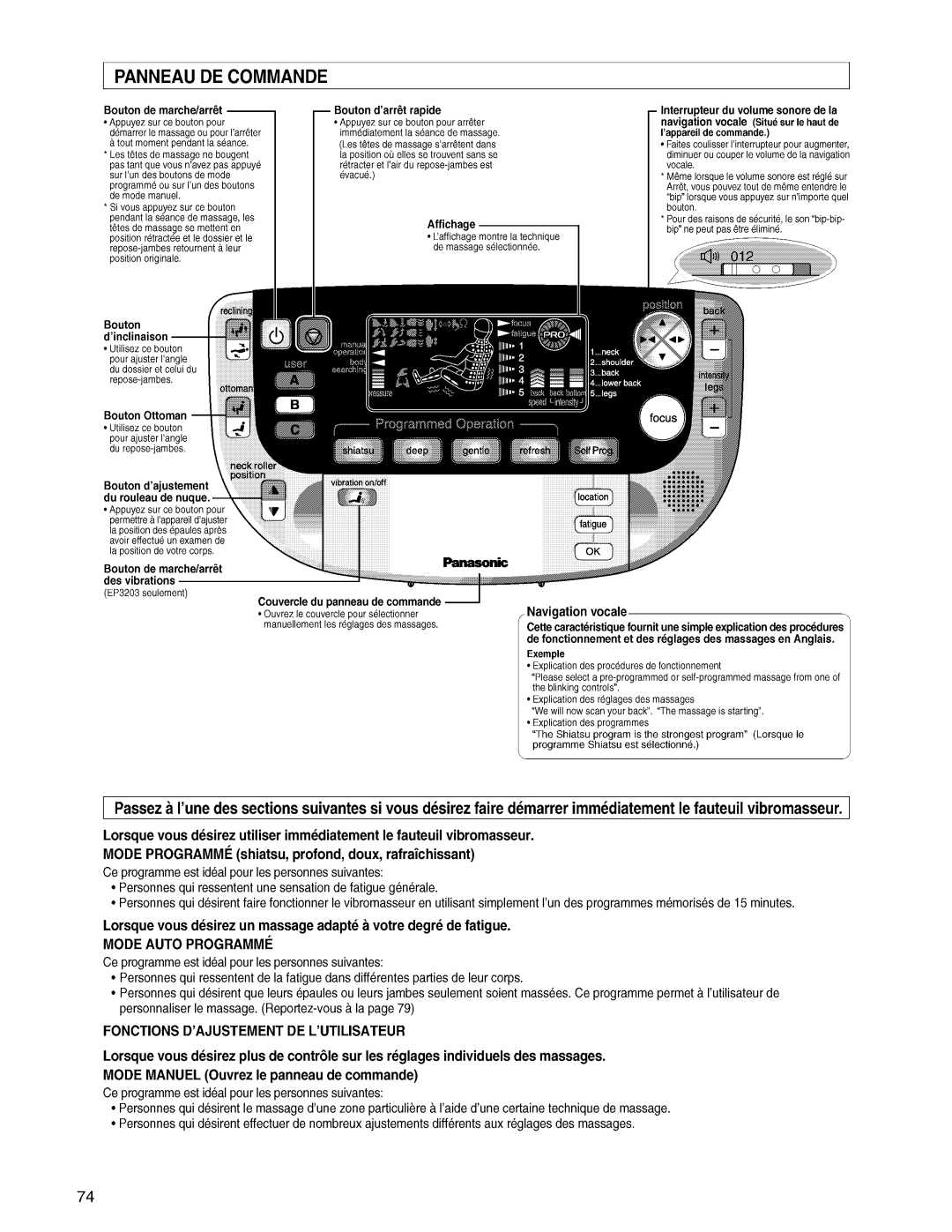 Panasonic EP3203 manual 