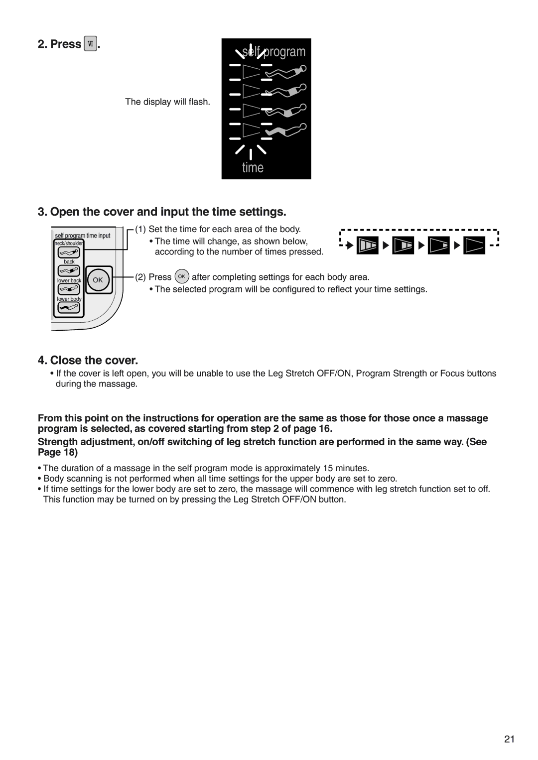 Panasonic EP322 manual Open the cover and input the time settings, Close the cover 