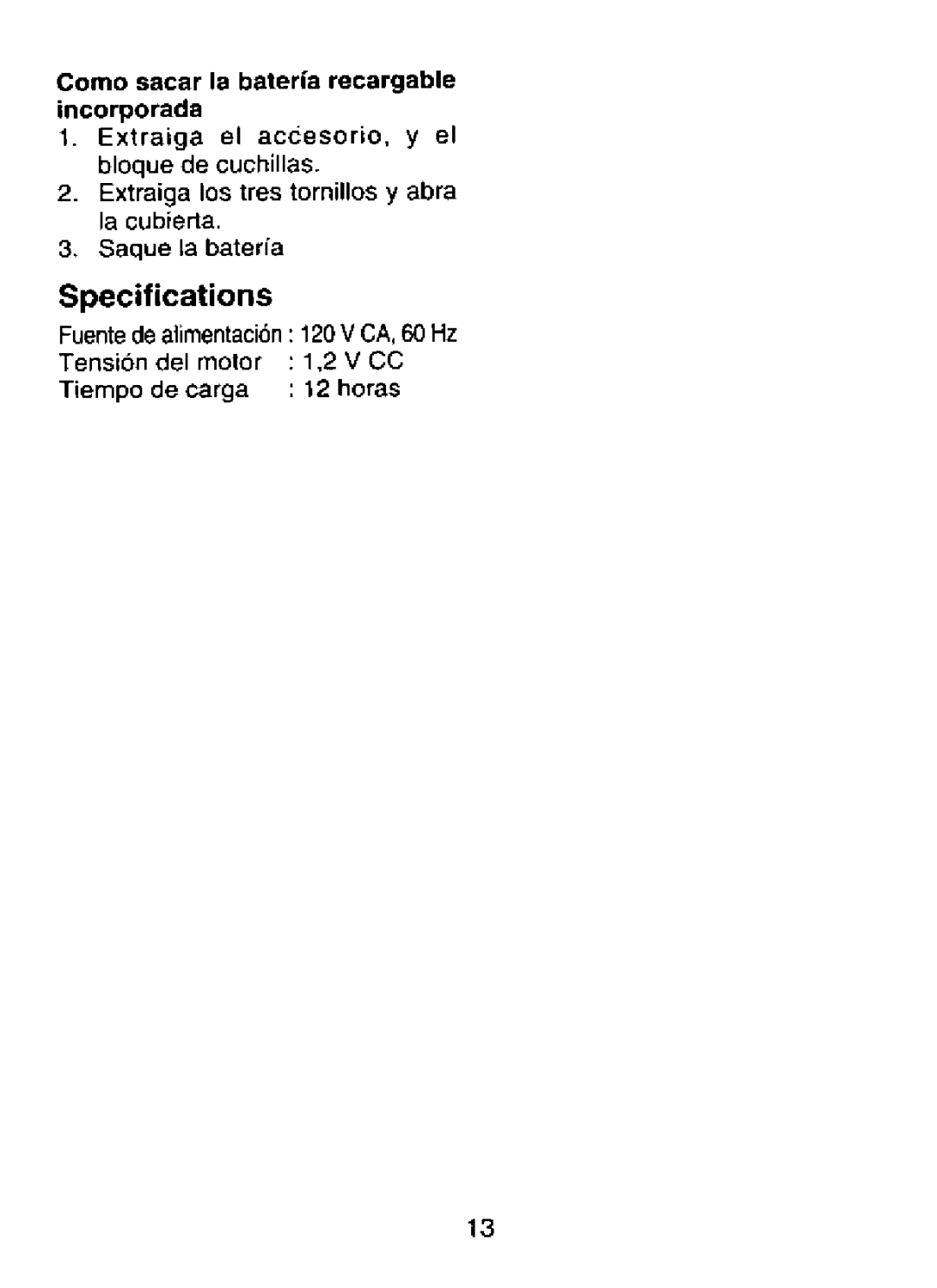 Panasonic ER121 manual 