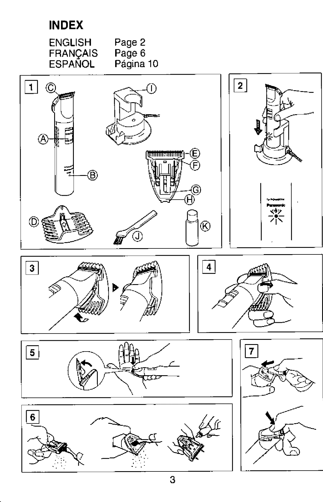 Panasonic ER121 manual 