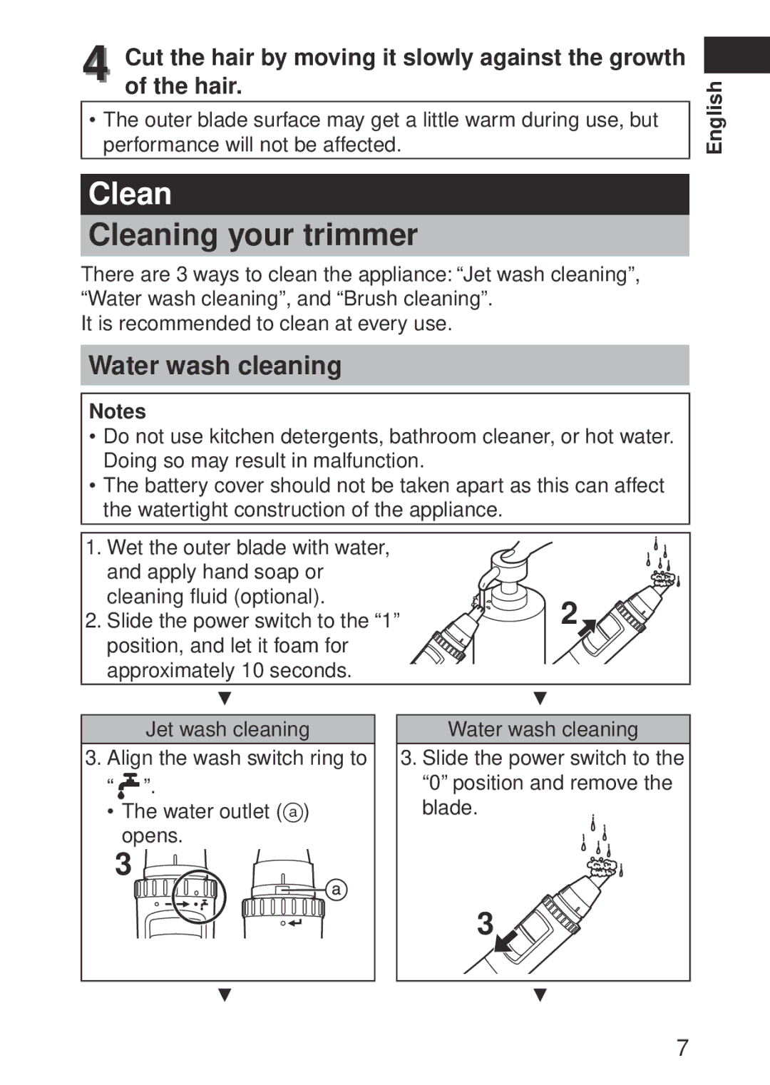 Panasonic ERGN30K operating instructions Clean 