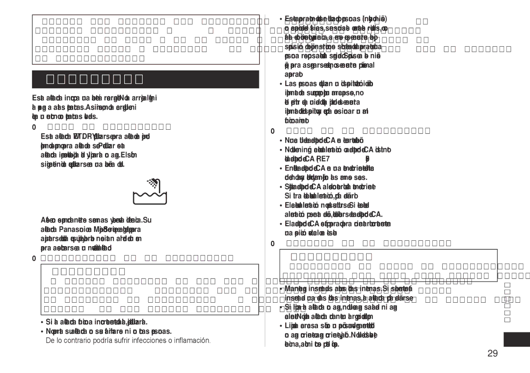 Panasonic ES-LV81 operating instructions Importante, Precaución, Advertencia 