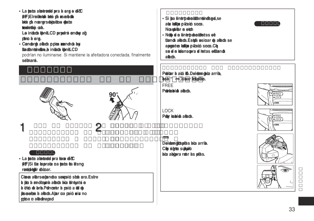 Panasonic ES-LV81 operating instructions Afeitado, Encendido y pulse el Anteriormente y, Aféitese 