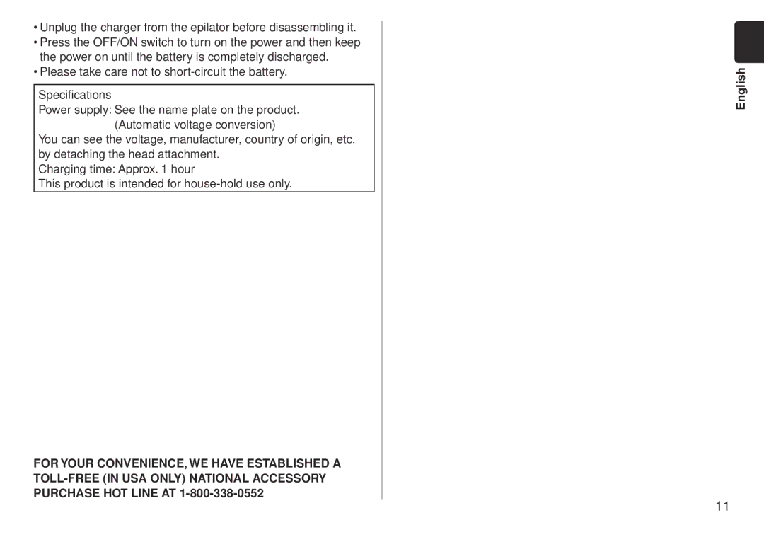 Panasonic ES-WD51-P operating instructions English 