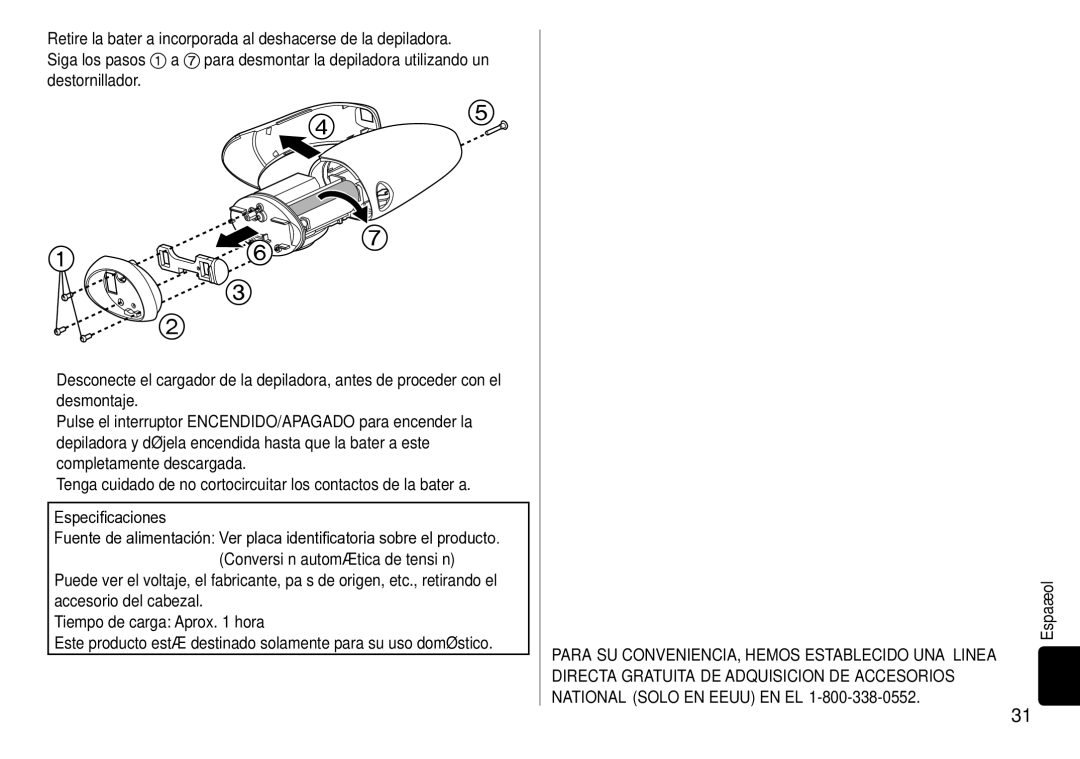 Panasonic ES-WD51 operating instructions   