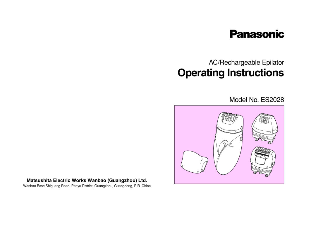 Panasonic ES2028 operating instructions Operating Instructions 