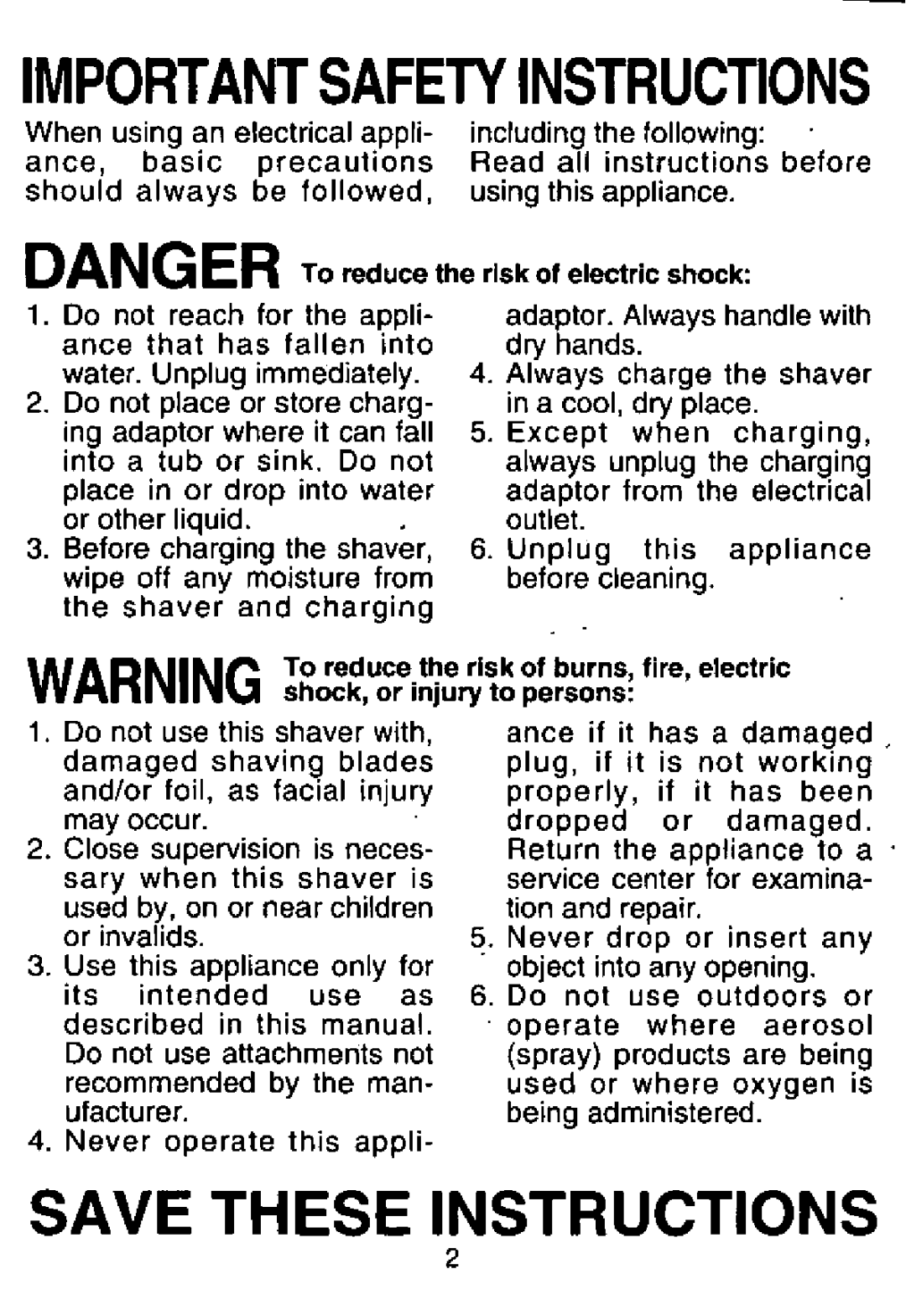 Panasonic ES364 manual 