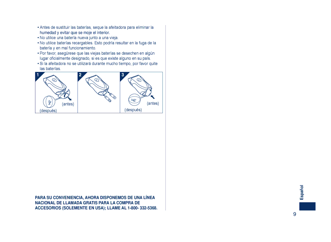 Panasonic ES3831 operating instructions Después 