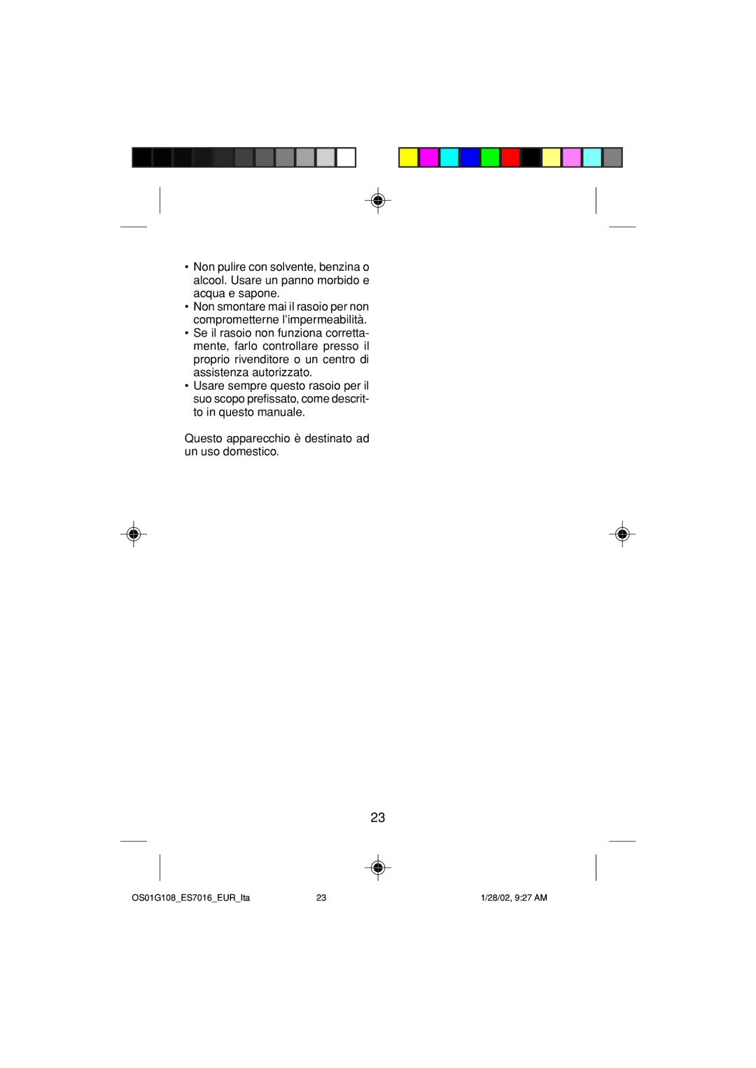 Panasonic operating instructions OS01G108ES7016EURIta 28/02, 927 AM 