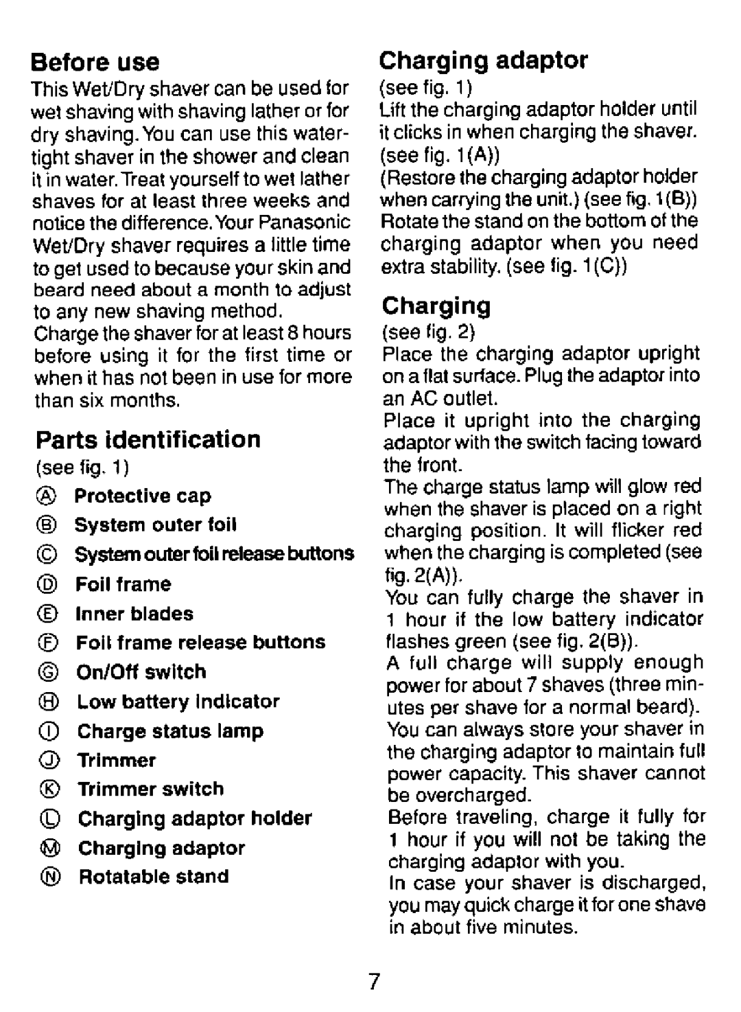 Panasonic ES8024, ES8023 manual 