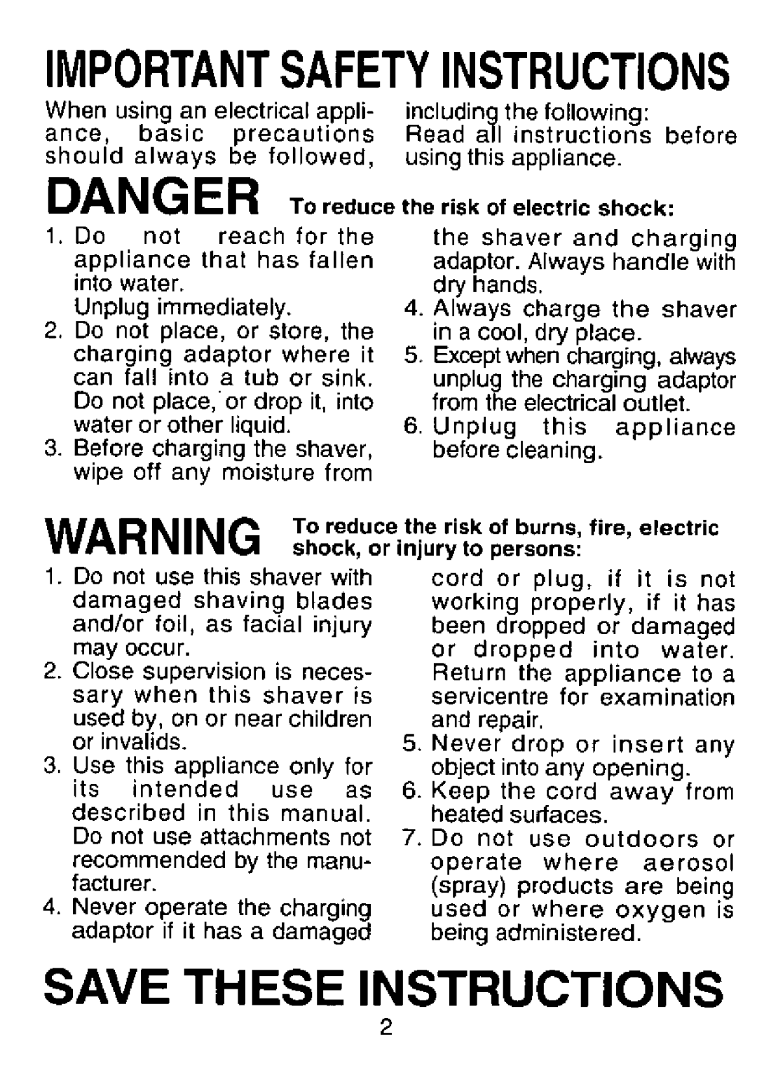 Panasonic ES8080 manual 