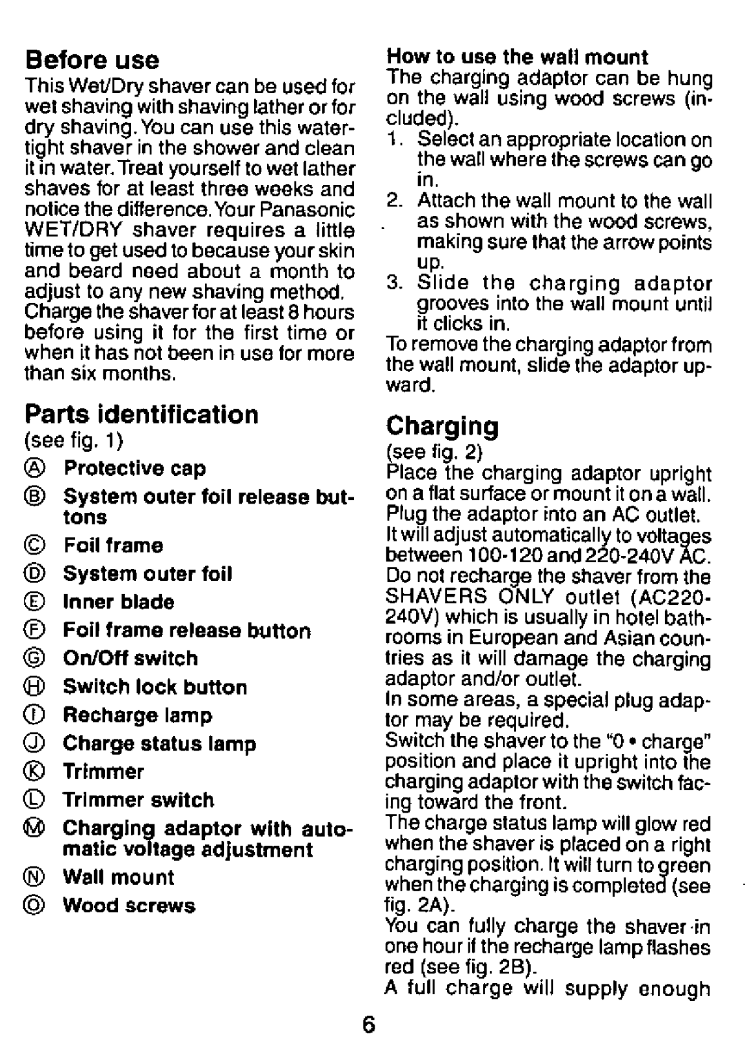 Panasonic ES882 manual 