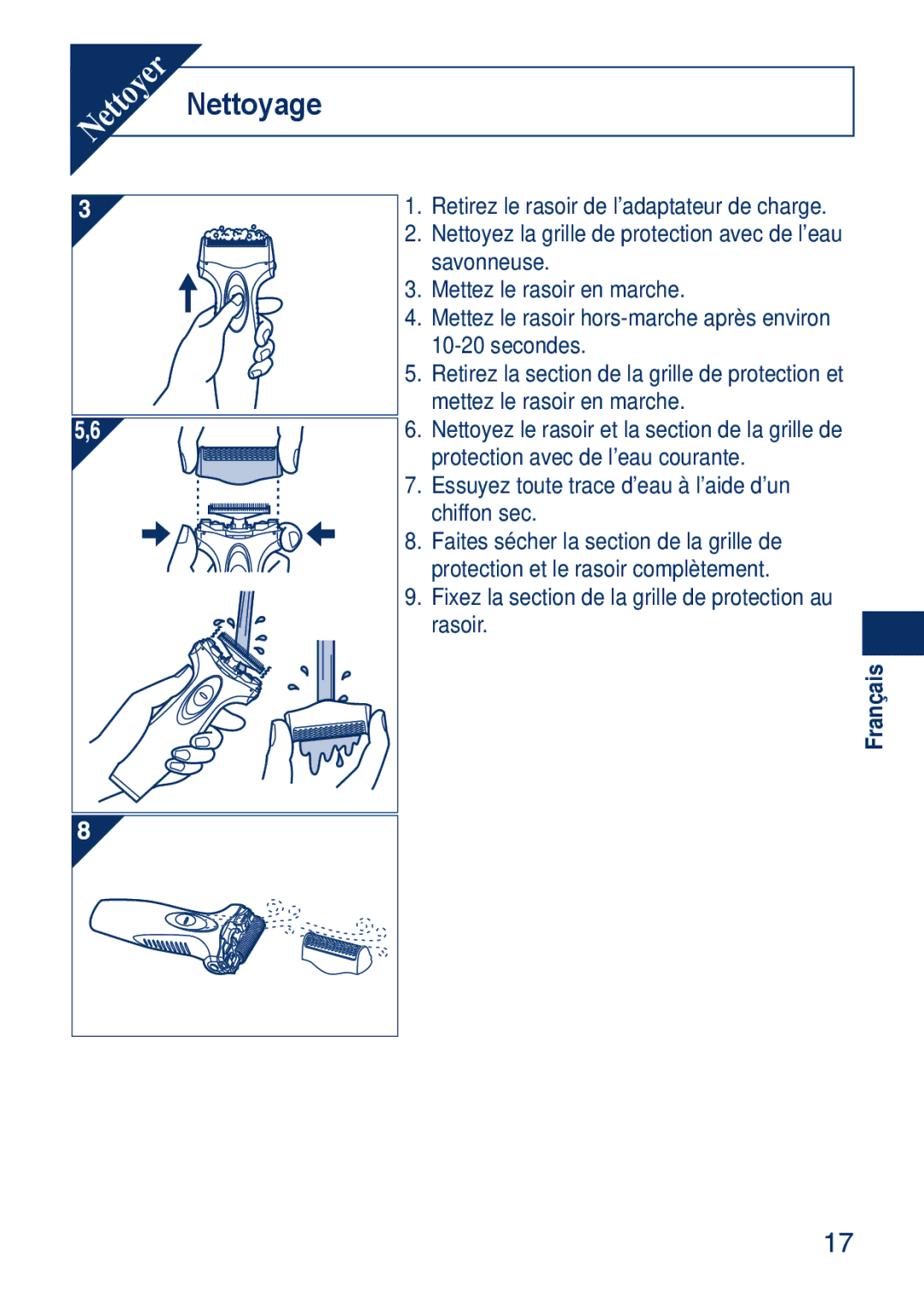 Panasonic ESSA40 operating instructions Nettoyage 