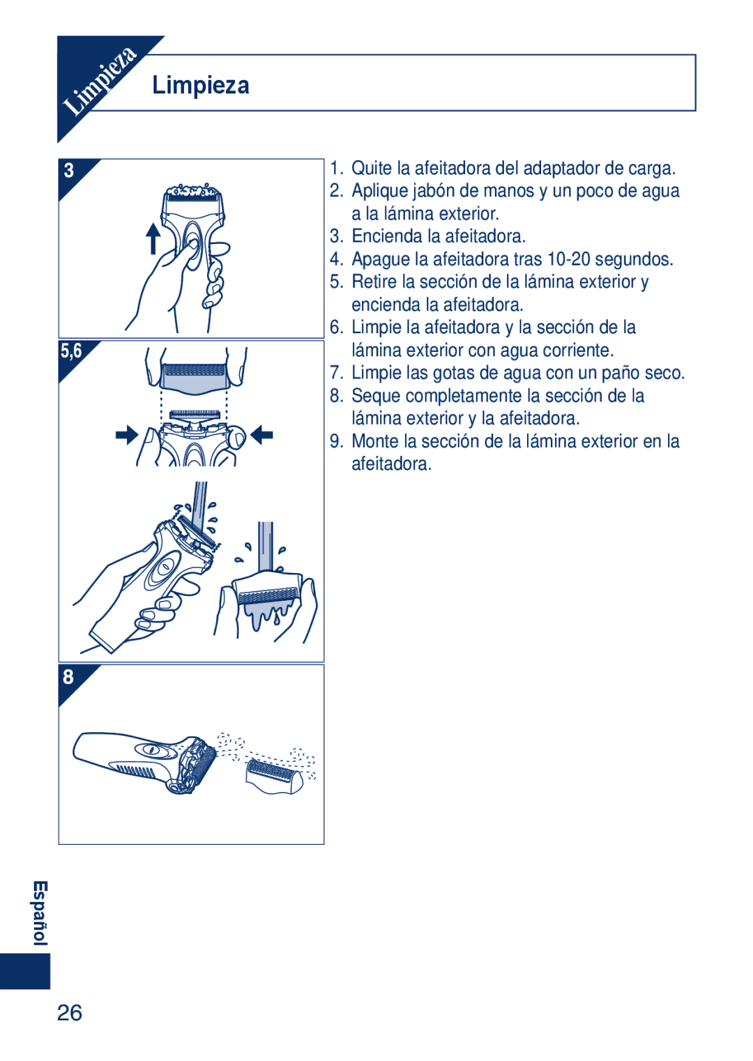 Panasonic ESSA40 operating instructions Limpieza 