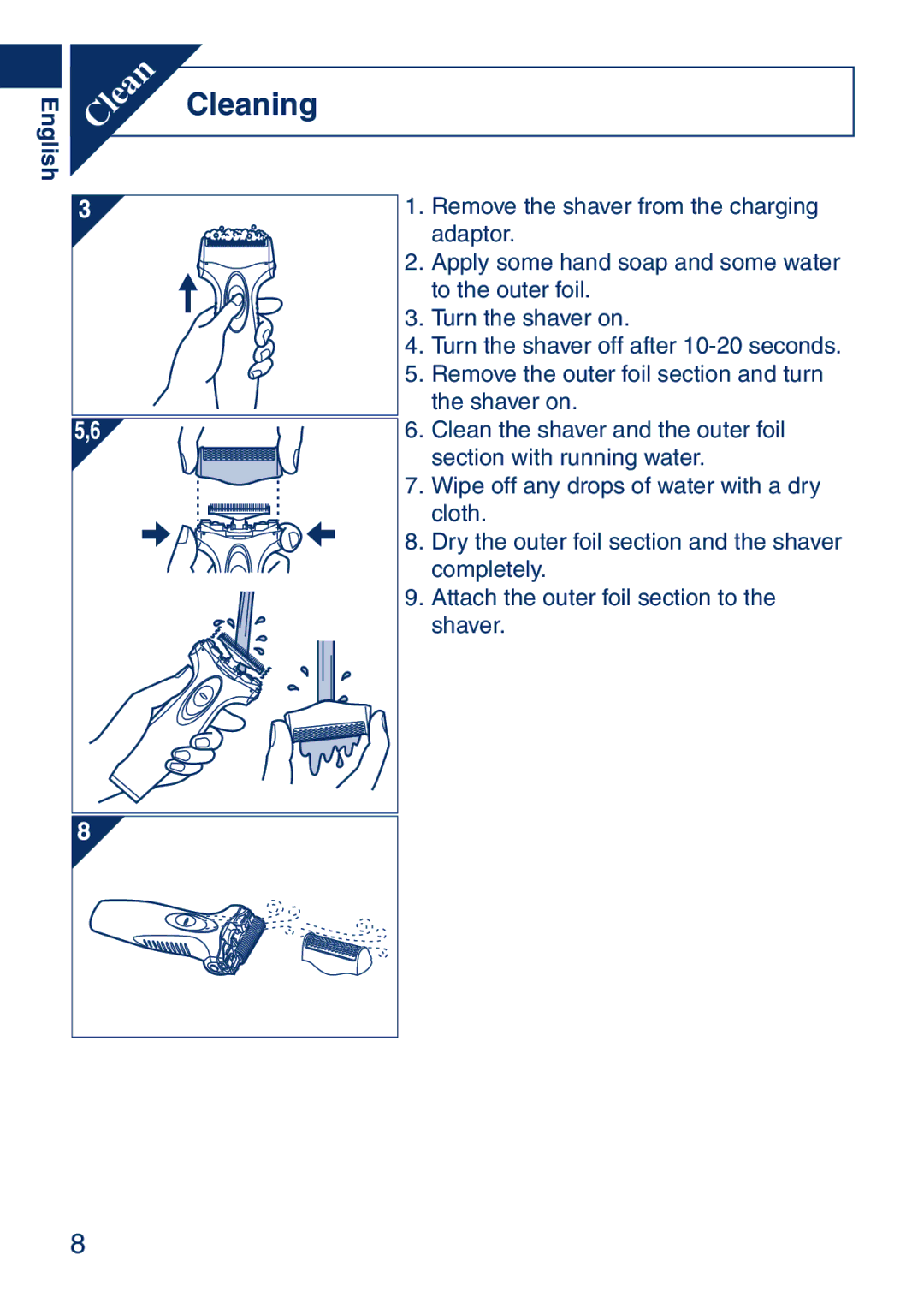 Panasonic ESSA40 operating instructions Cleaning 