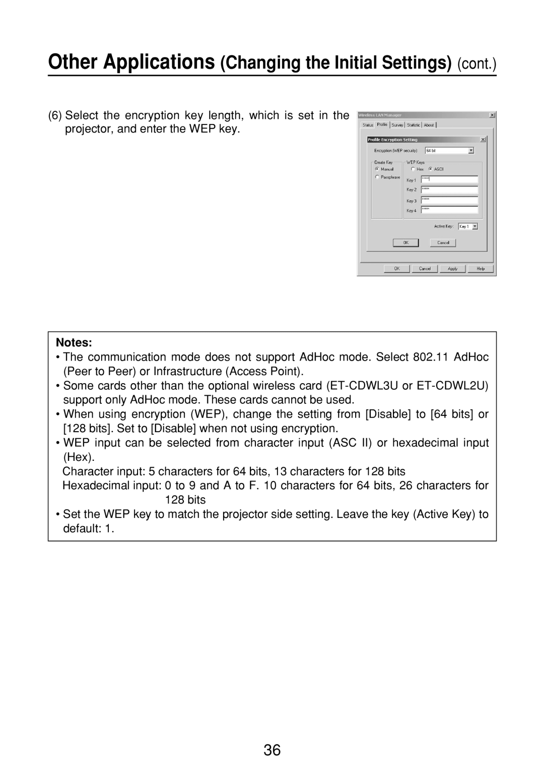 Panasonic ET-CDWL2U, ET-CDWL3U, FT-LB10NTU, N5HBD0000028 manual Other Applications Changing the Initial Settings 