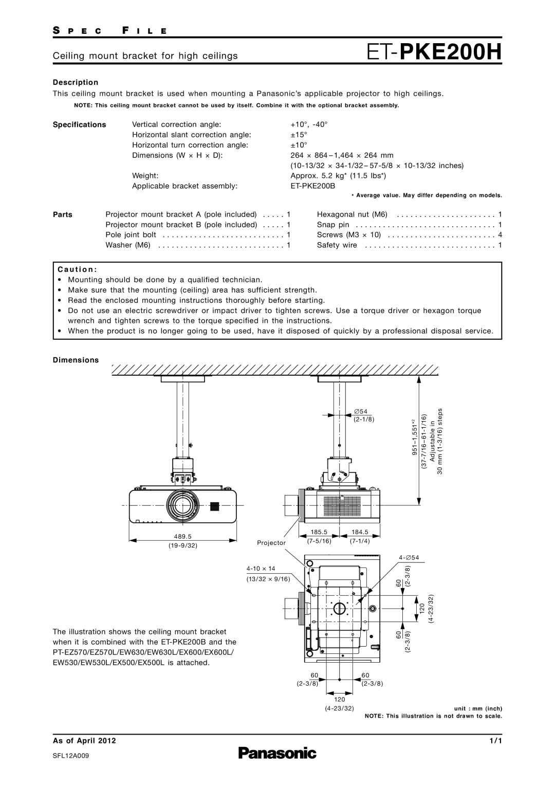 Panasonic ETPKE200H specifications ET-PKE200H 