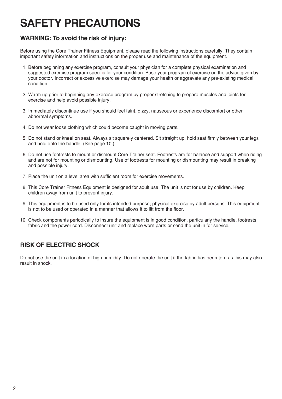 Panasonic EU6441 operating instructions Safety Precautions, Risk of Electric Shock 