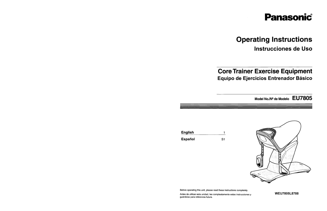 Panasonic EU7805 manual 