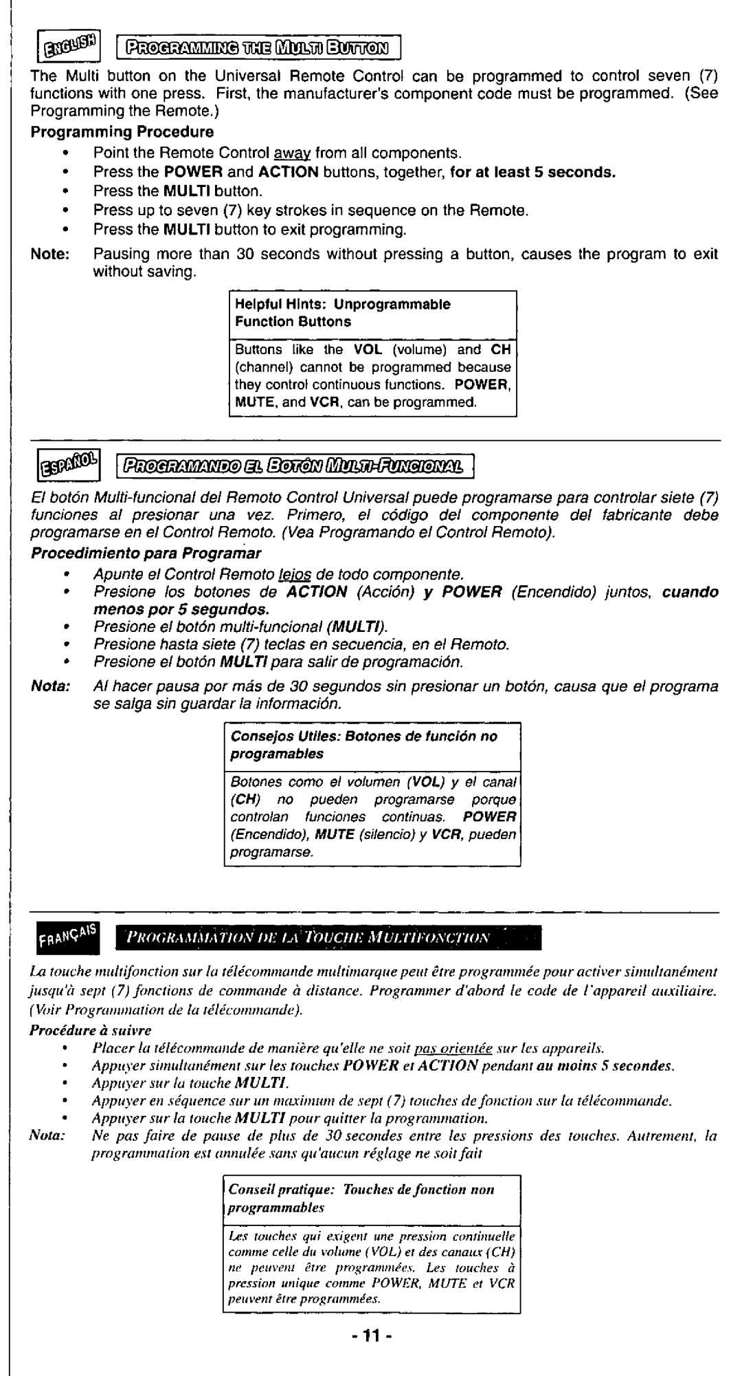 Panasonic EUR511110 manual 