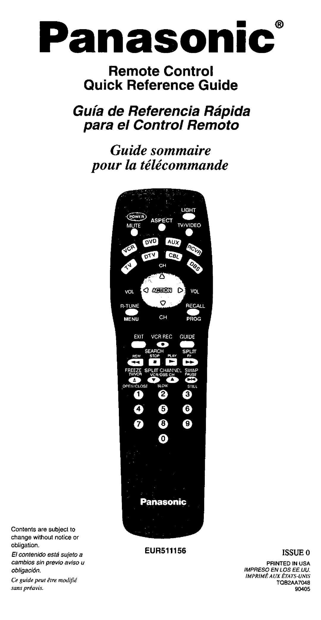 Panasonic EUR511156 manual 