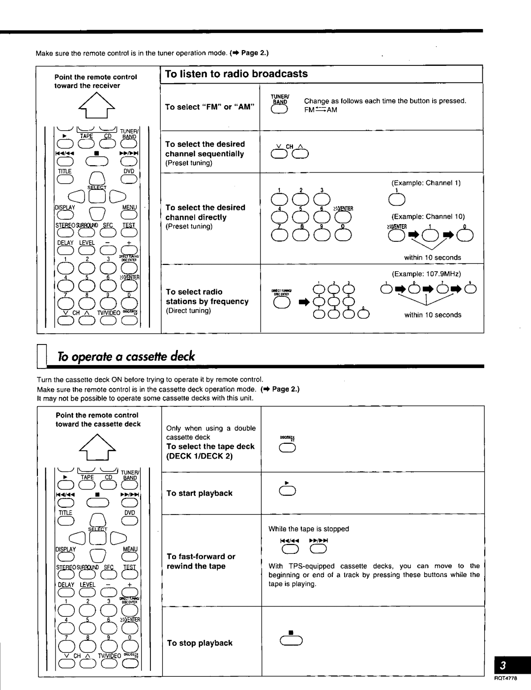 Panasonic EUR646494 manual 