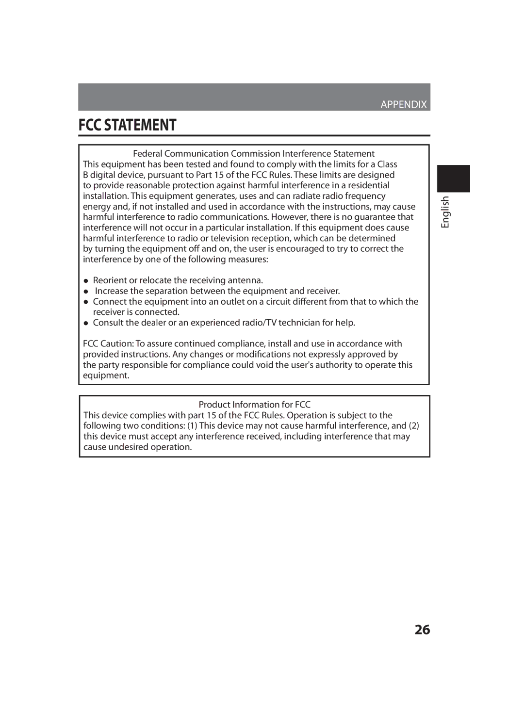 Panasonic EW-BU35 operating instructions FCC Statement 