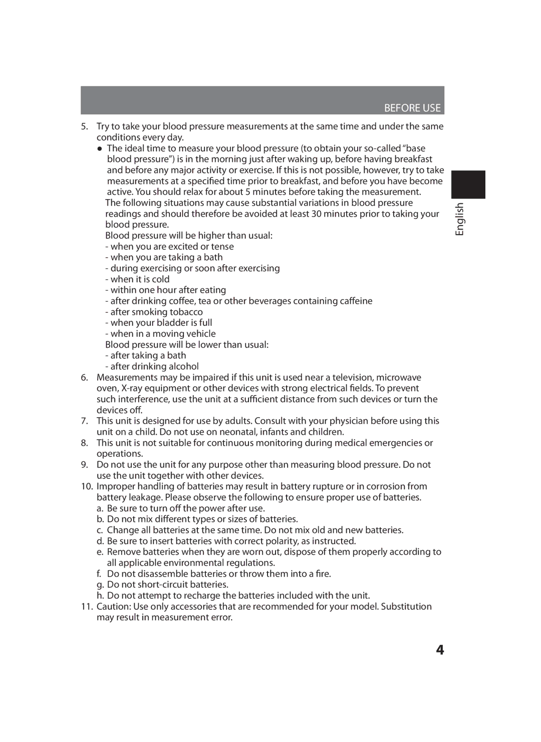 Panasonic EW-BU35 operating instructions Before USE 