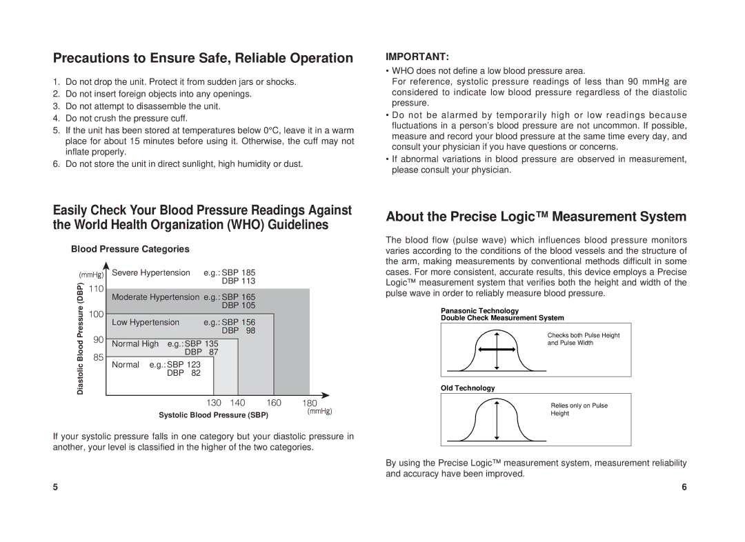 Panasonic EW3111 Precautions to Ensure Safe, Reliable Operation, About the Precise Logic Measurement System 