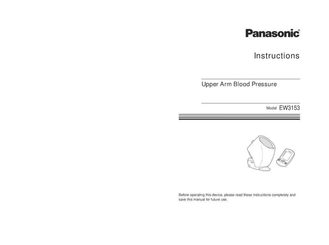 Panasonic EW3153W manual Instructions 