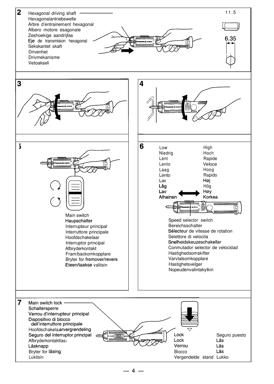 Panasonic EY 503, EY 6220 instruction manual 