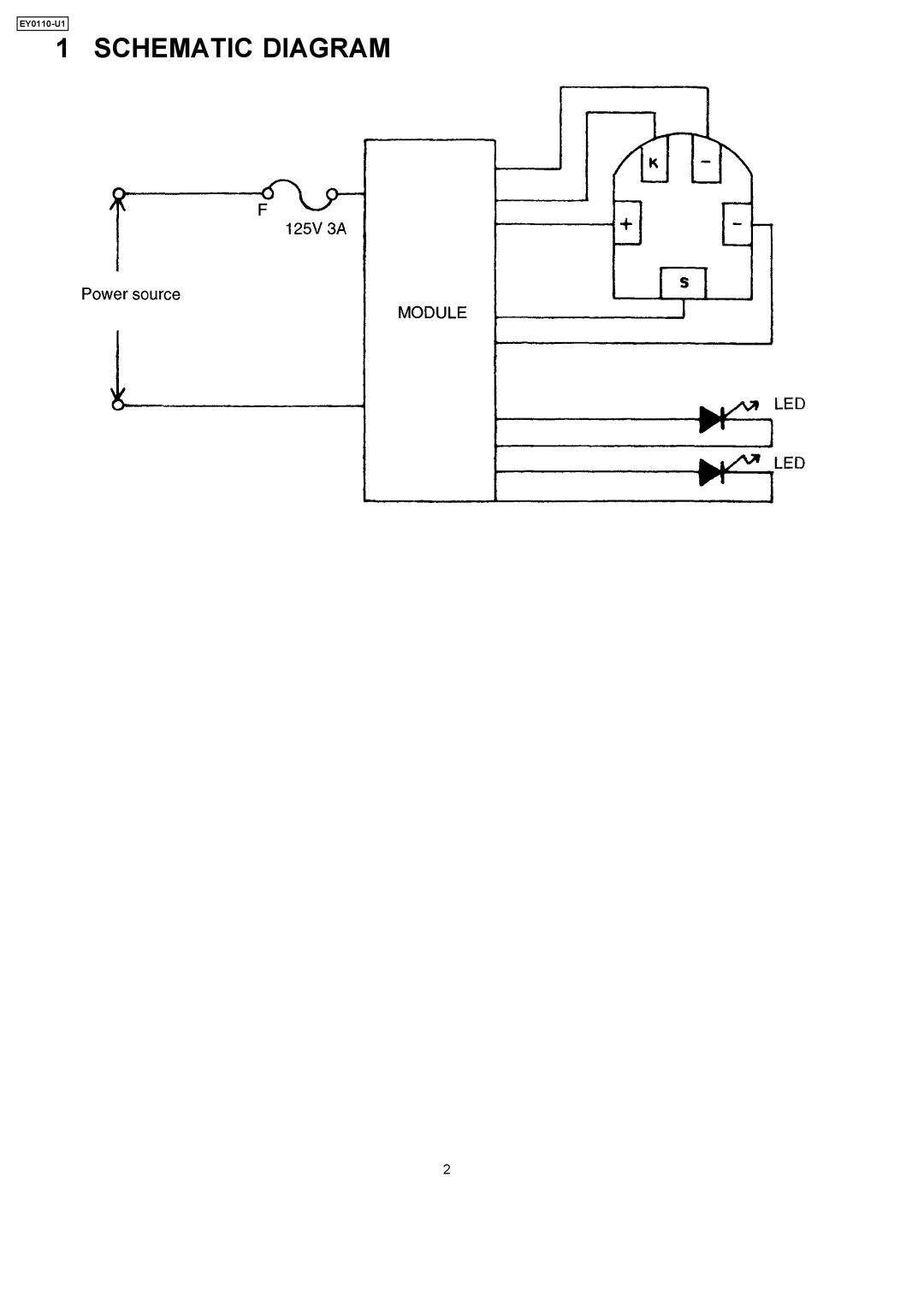 Panasonic EY0110-U1 specifications Schematic Diagram 