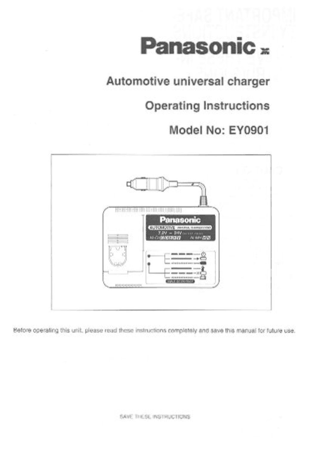 Panasonic EY0901 manual 