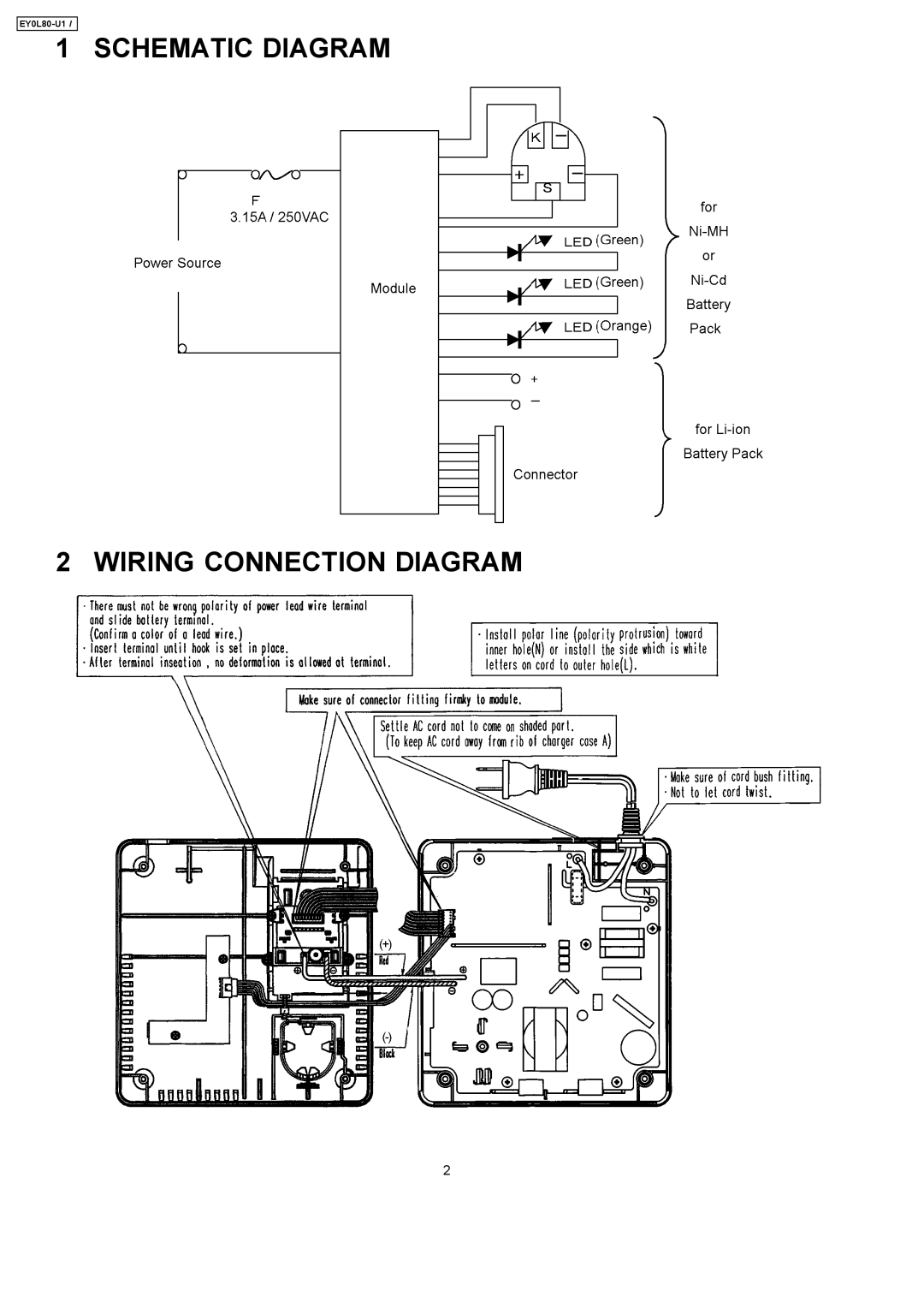 Panasonic EY0L80-U1 specifications Schematic Diagram Wiring Connection Diagram 