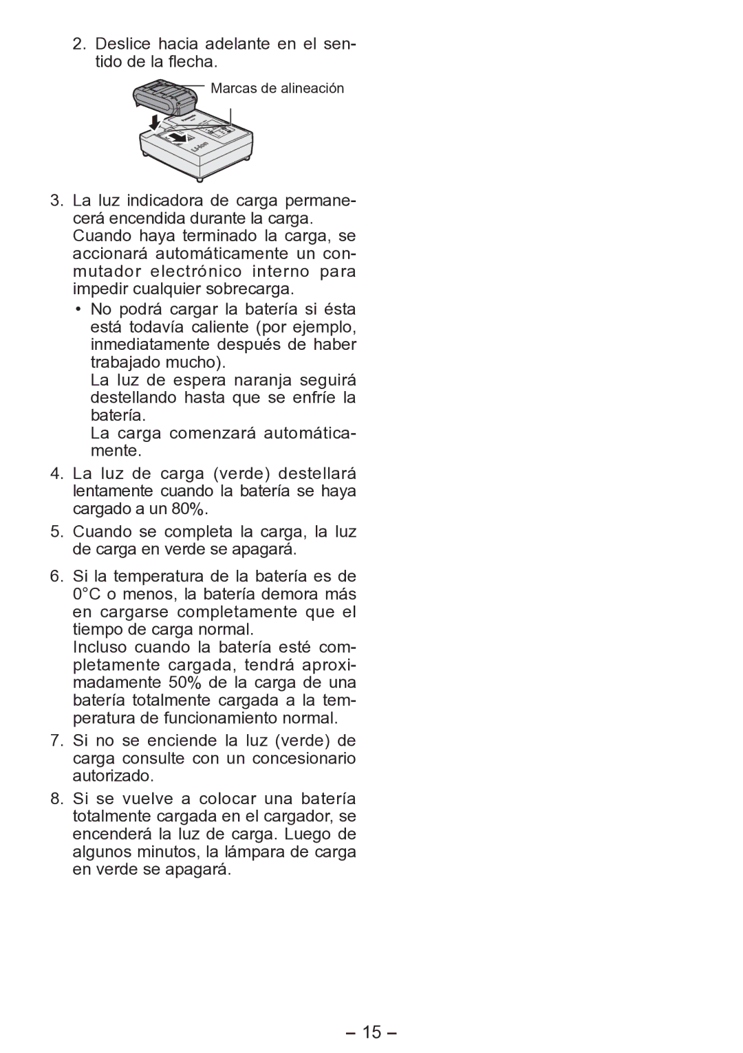 Panasonic EY0L81 operating instructions Deslice hacia adelante en el sen­ tido de la flecha 