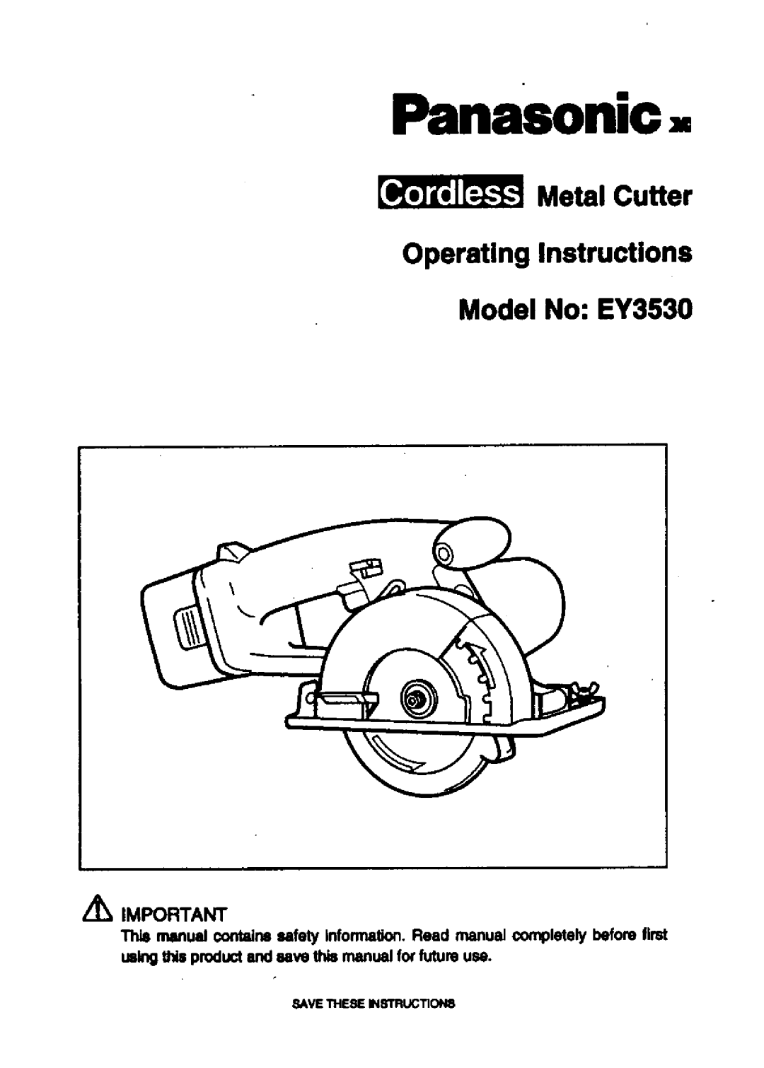 Panasonic ey3530 manual 