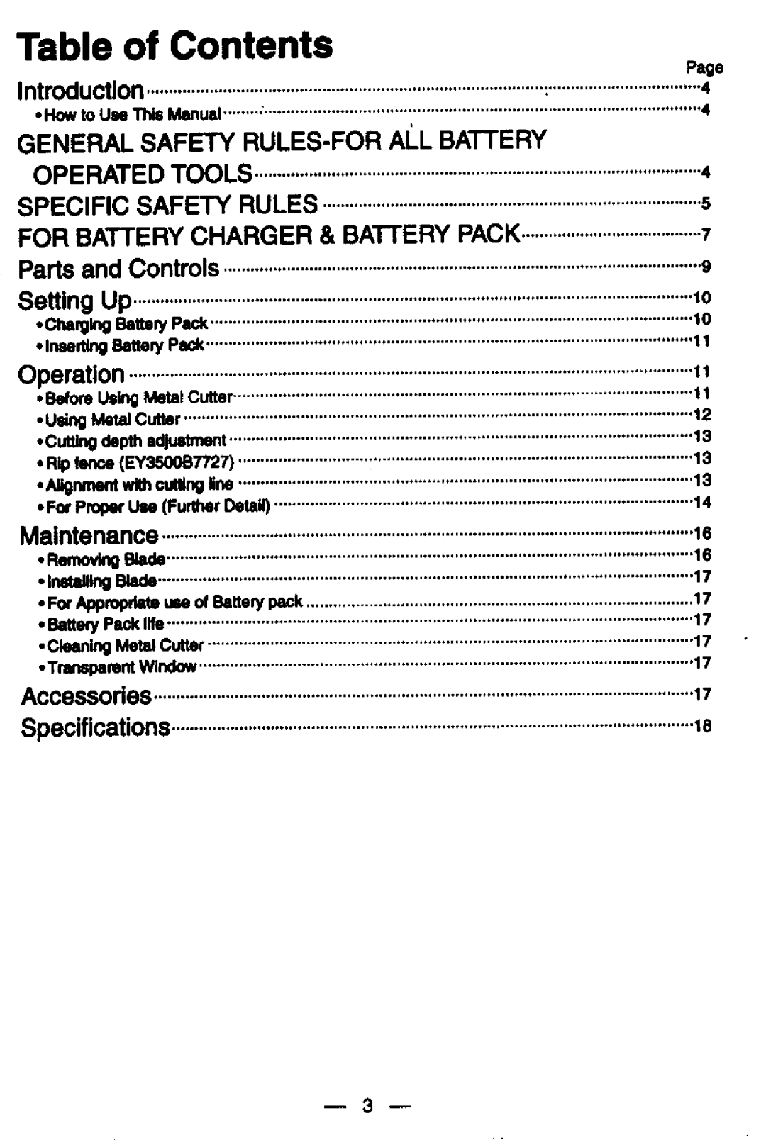 Panasonic ey3530 manual 