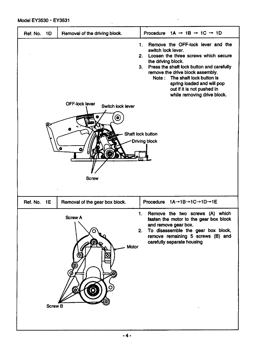 Panasonic ey3531, ey3530 manual 